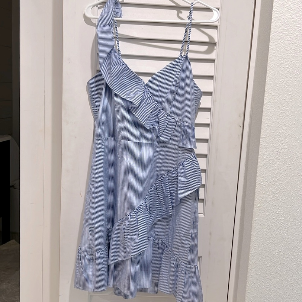 Parker Striped Mini Asymmetrical Dress